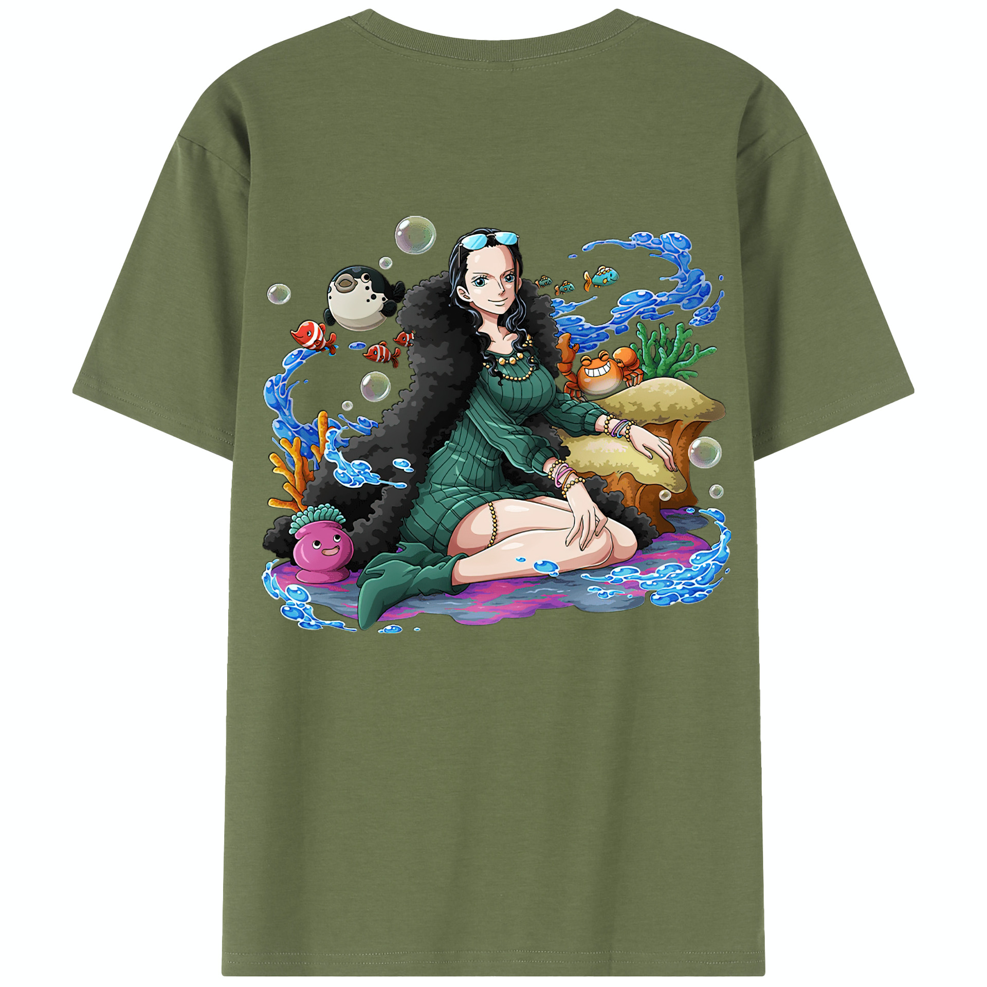 ワンピース ニコ・ロビン ONE PIECE Nico Robin 綿100％半袖Tシャツ（背面プリント）